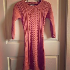 Fitted pink sweater dress